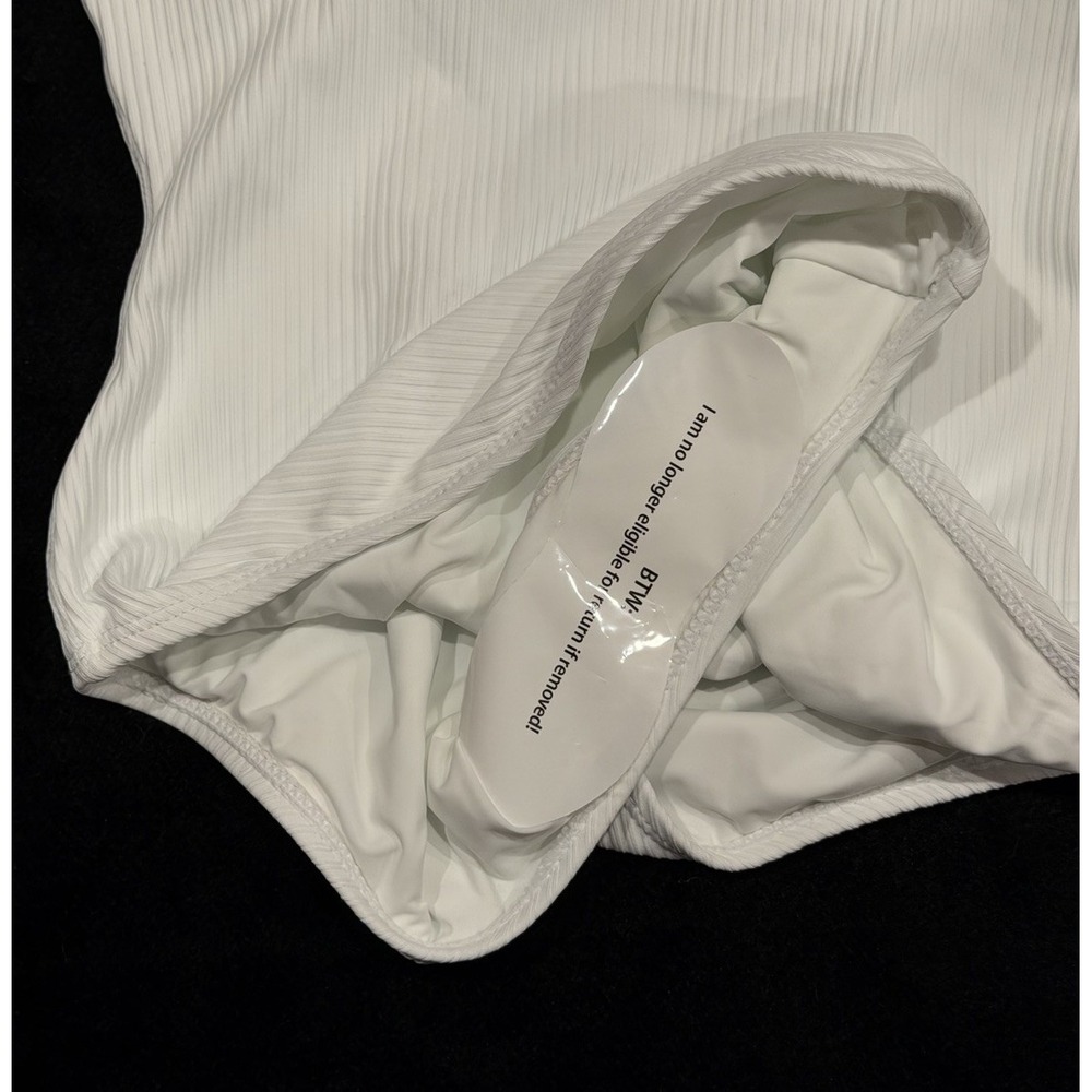 NWT Andie Swim The Amalfi One Piece Swimsuit White Eco Ribbed Women's Size Small - Picture 6 of 9
